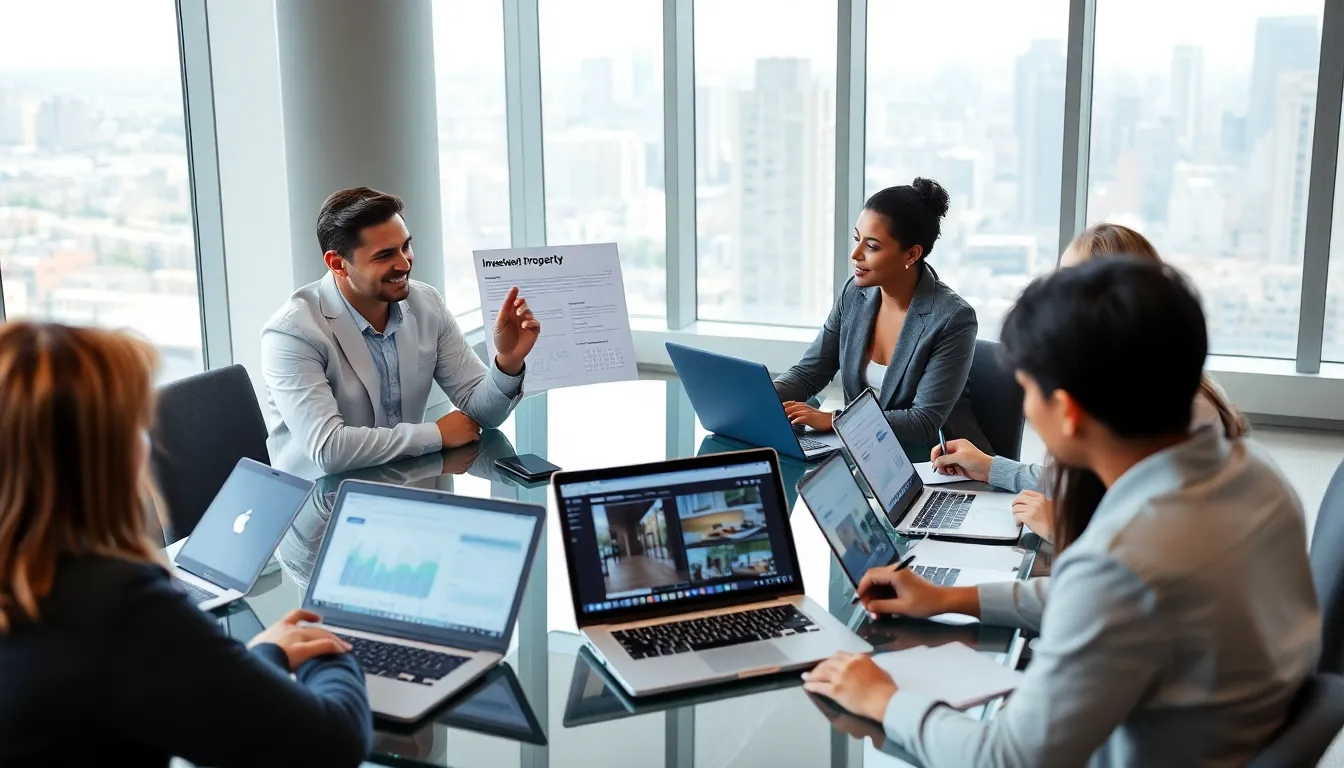 a financial advisor discussing investment property loans with diverse investors.